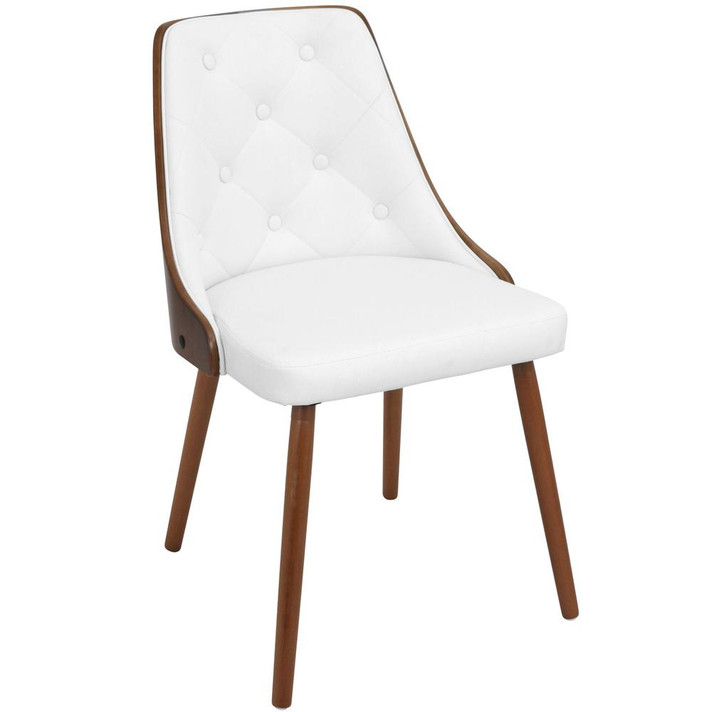 Giovanni Accent Dining Chair, Walnut and Vegan Leather