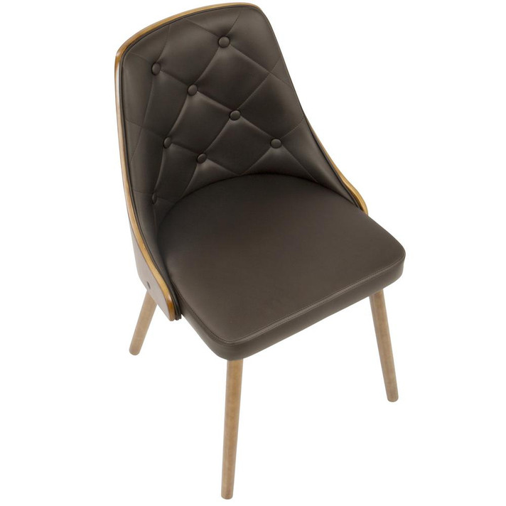 Giovanni Accent Dining Chair, Walnut and Vegan Leather