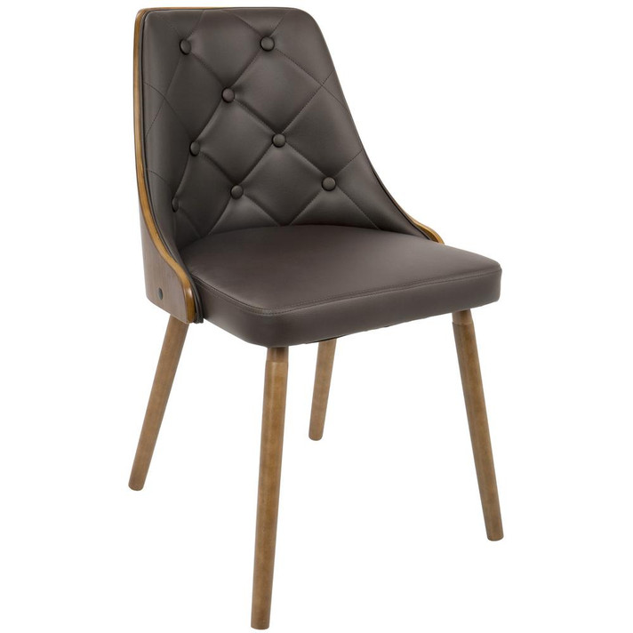 Giovanni Accent Dining Chair, Walnut and Vegan Leather