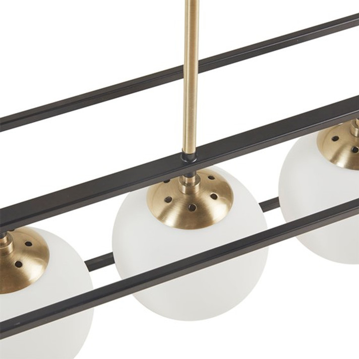 Helsinki 6-Light Frosted Glass Globe Linear Chandelier