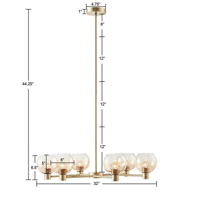 Belinda 6-light Ombre Glass Globe Chandelier