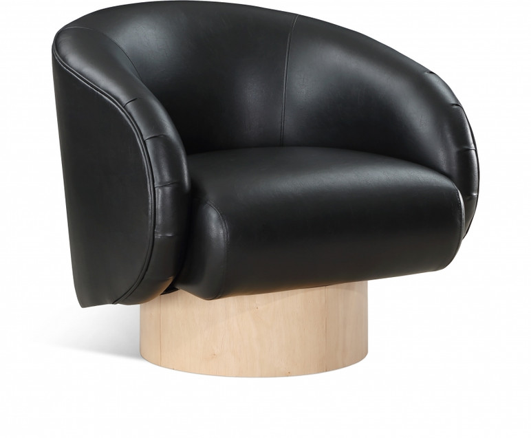 Garrison Vegan Leather Swivel Accent Chair