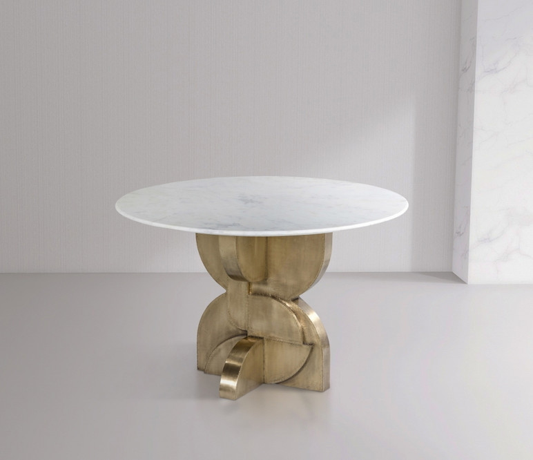 Mosaic Dining Table, White Marble Top