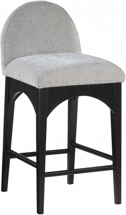 Wembley Chenille Fabric Counter Stool, Black