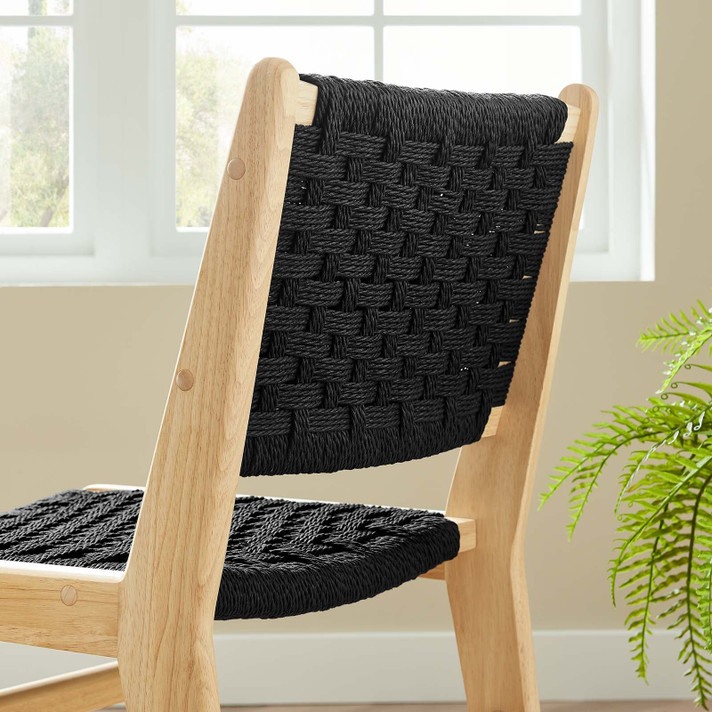 Syracuse Woven Rope Wood Dining Side Chair - Set of 2