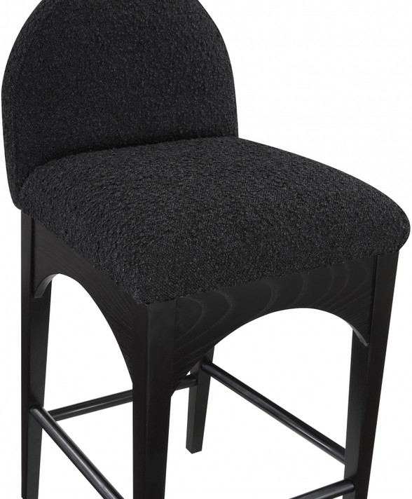 Wembley Boucle Fabric Counter Stool, Black