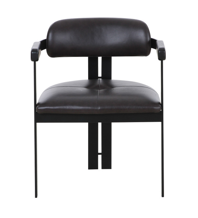 Anibal Dark Brown Leather Dining Chair