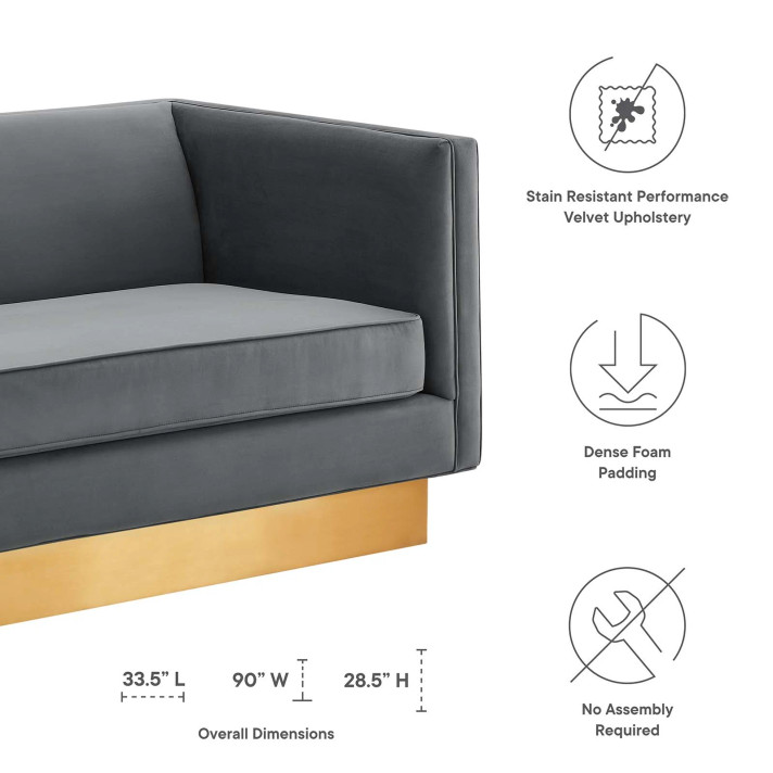 Prominence Upholstered Performance Velvet Sofa