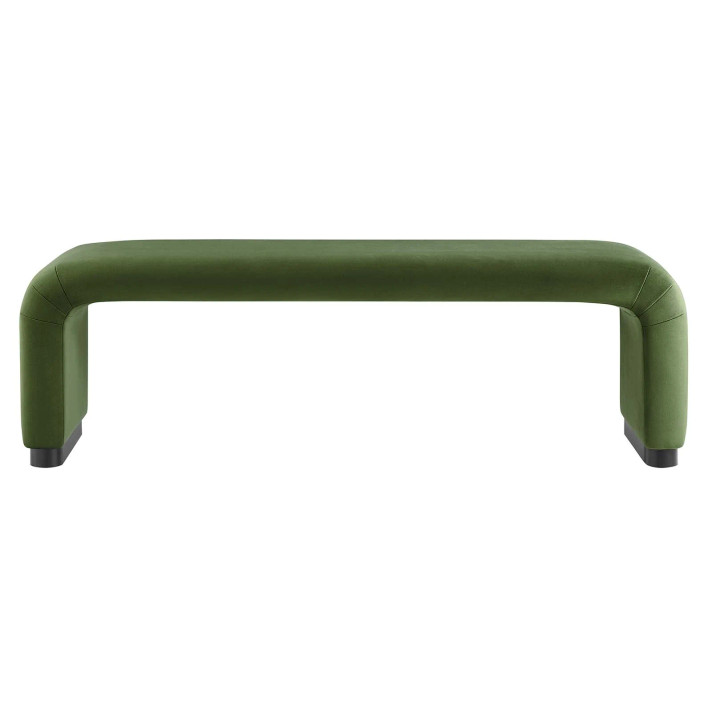 Moda Performance Velvet Waterfall Long Bench, Black Legs