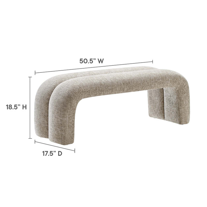 Lomax 50.5" Chenille Upholstered Accent Bench