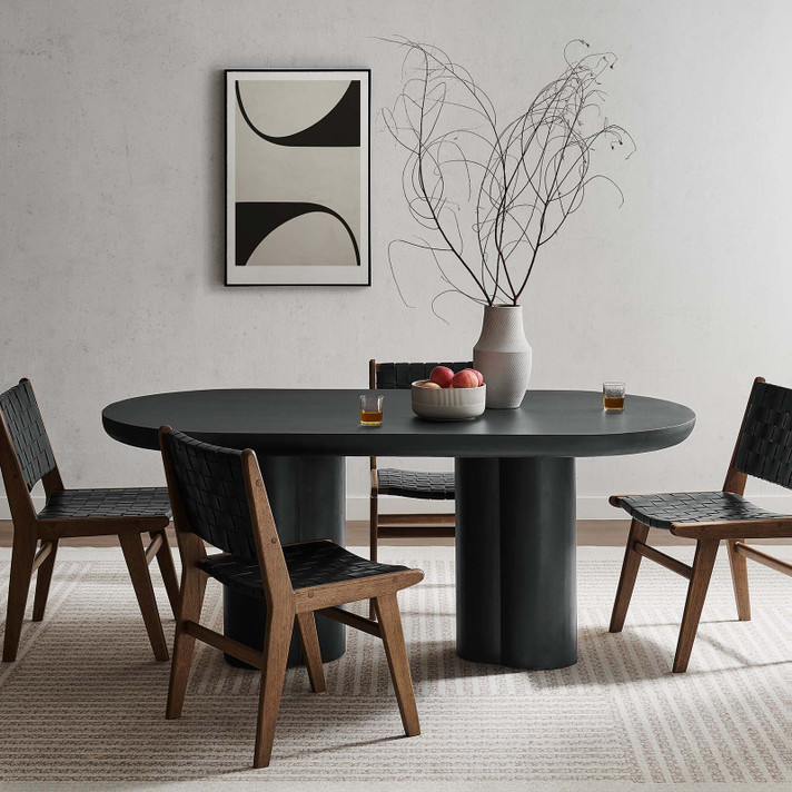 Kassem Caspian 72" Oval Concrete Dining Table