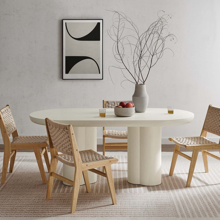 Kassem Caspian 72" Oval Concrete Dining Table