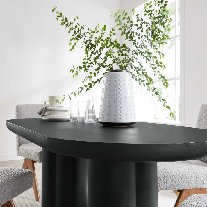 Kassem Caspian 72" Oval Concrete Dining Table