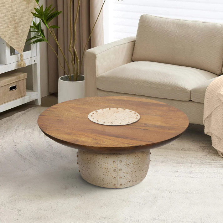 Azteca  Walnut Finish Mango Wood Coffee Table