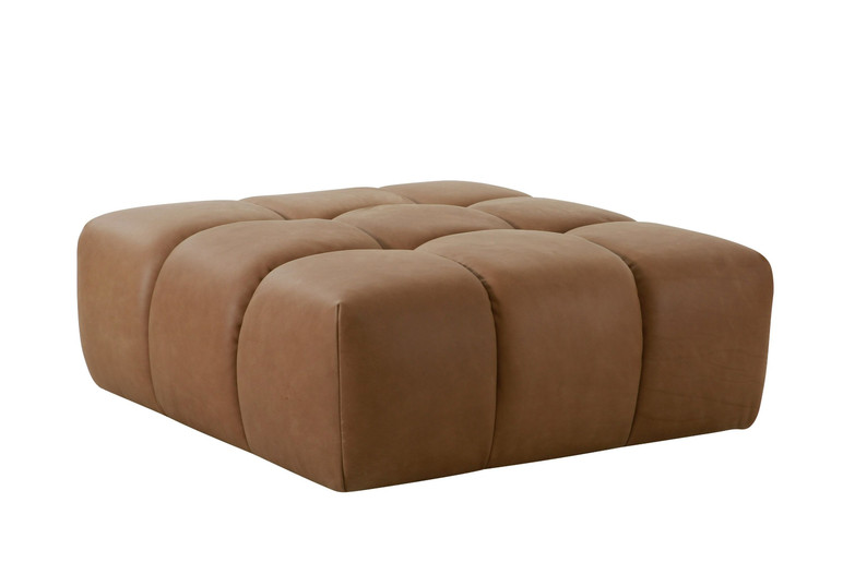 Buck Brown Leather Ottoman