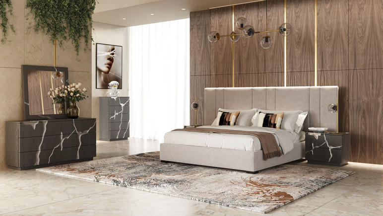 Arianna Matte Brown Ash and Silver Dresser
