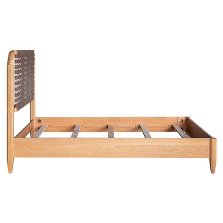 Kima Woven Faux Leather Bed Queen