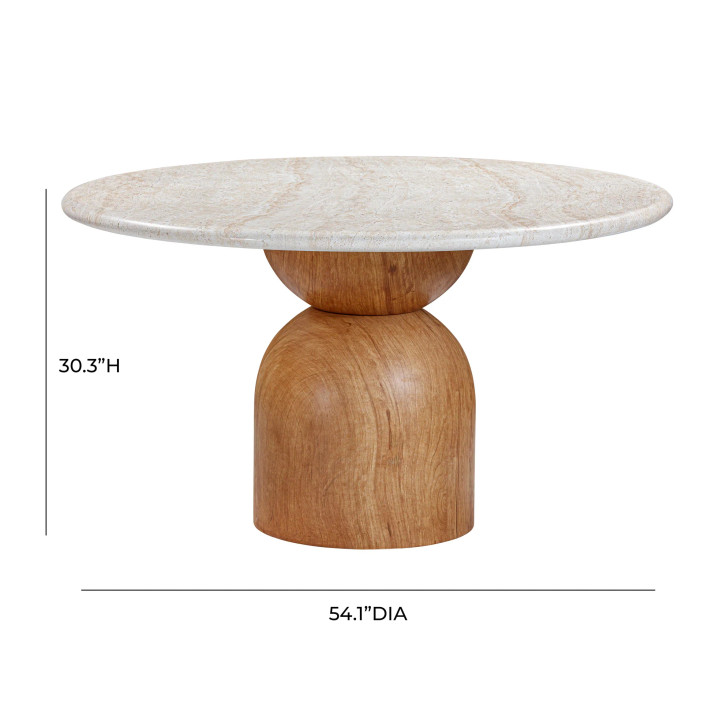 Vander Travertine Concrete Indoor / Outdoor 54" Round Dining Table