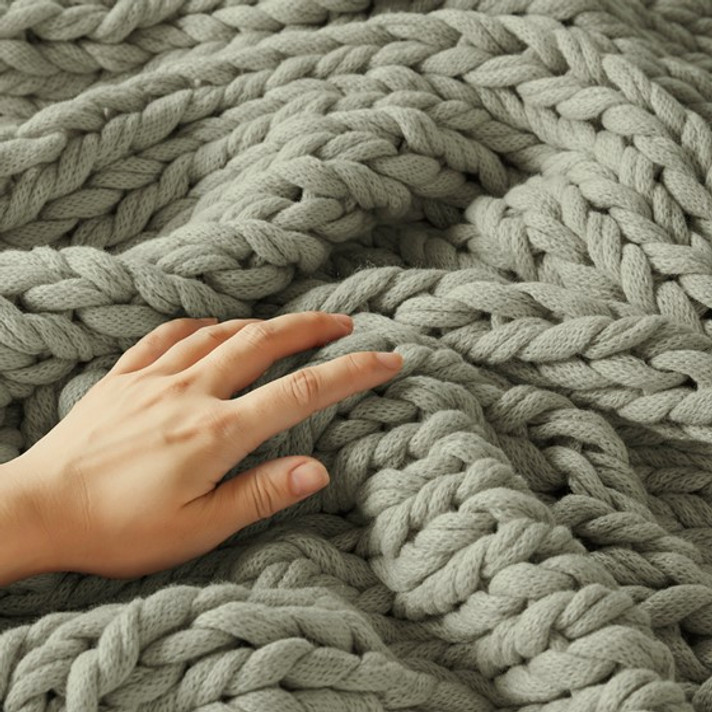 Chunky Double Knit Handmade Throw Blanket