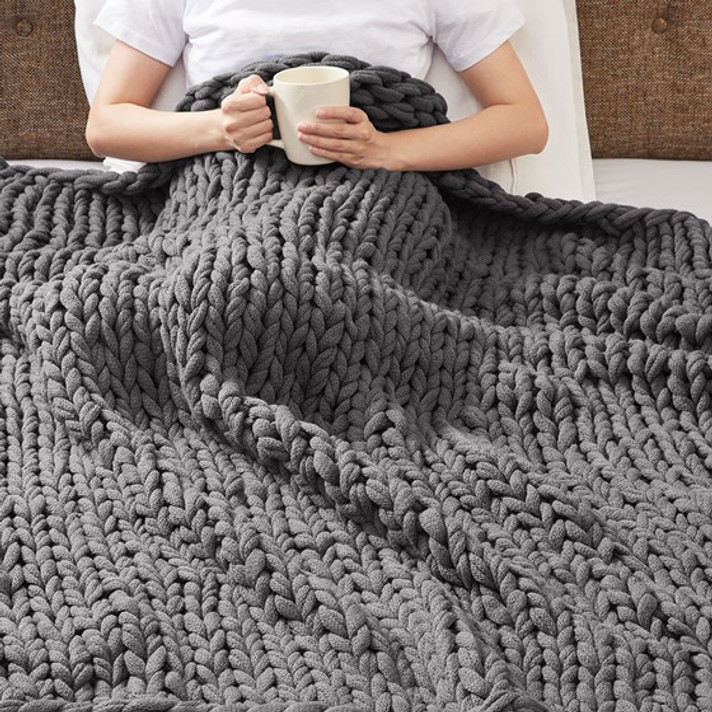Chunky Double Knit Handmade Throw Blanket