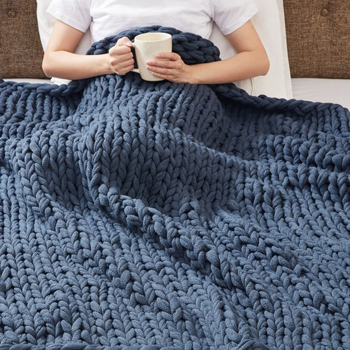 Chunky Double Knit Handmade Throw Blanket