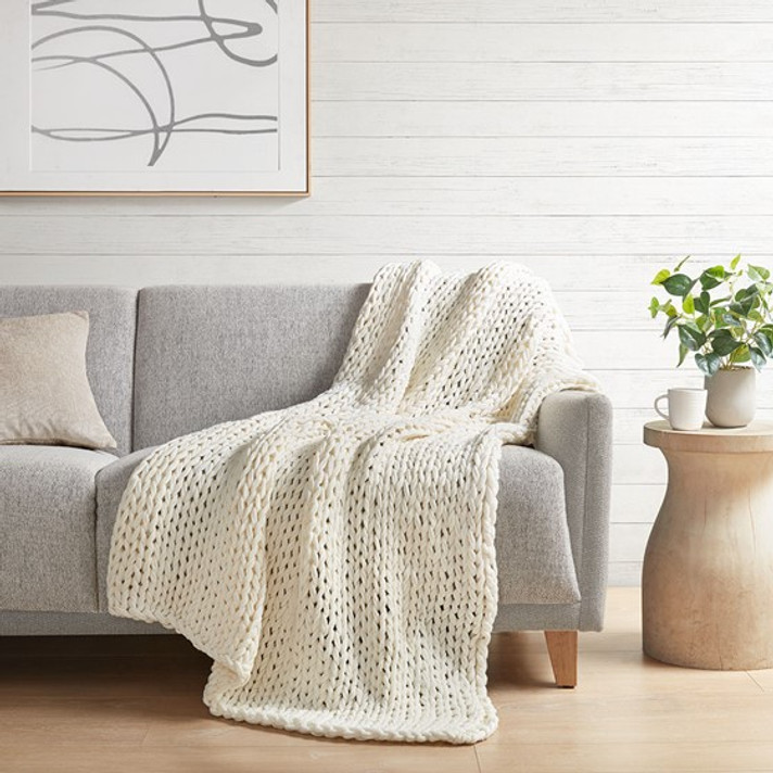 Chunky Double Knit Handmade Throw Blanket
