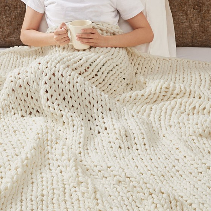 Chunky Double Knit Handmade Throw Blanket