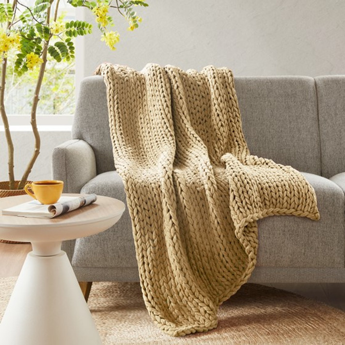 Chunky Double Knit Handmade Throw Blanket
