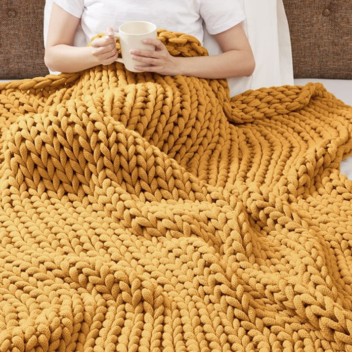 Chunky Double Knit Handmade Throw Blanket