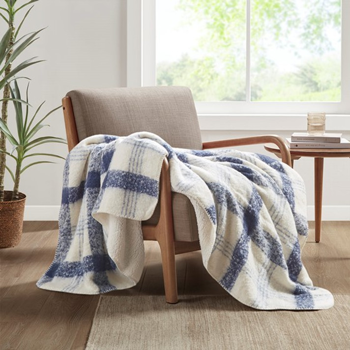 Bloomville Faux Mohair to Sherpa Throw