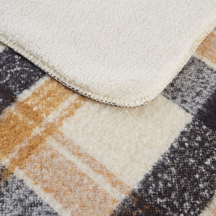 Bloomville Faux Mohair to Sherpa Throw