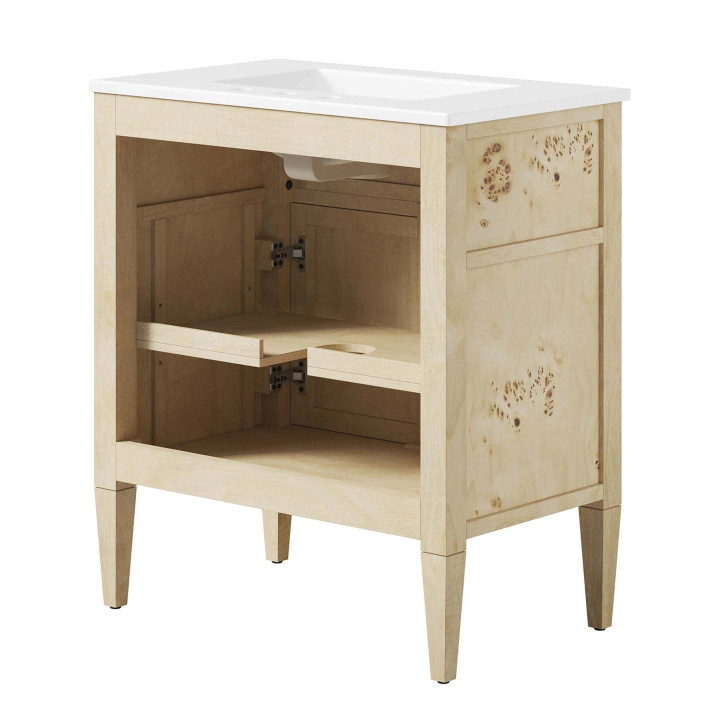 Elle 30" Wood Bathroom Vanity in Black Burl