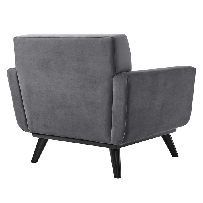 Engage Performance Velvet Armchair, Gray