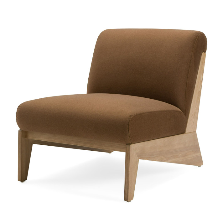 Valor Brown Fabric Wood Accent Chair