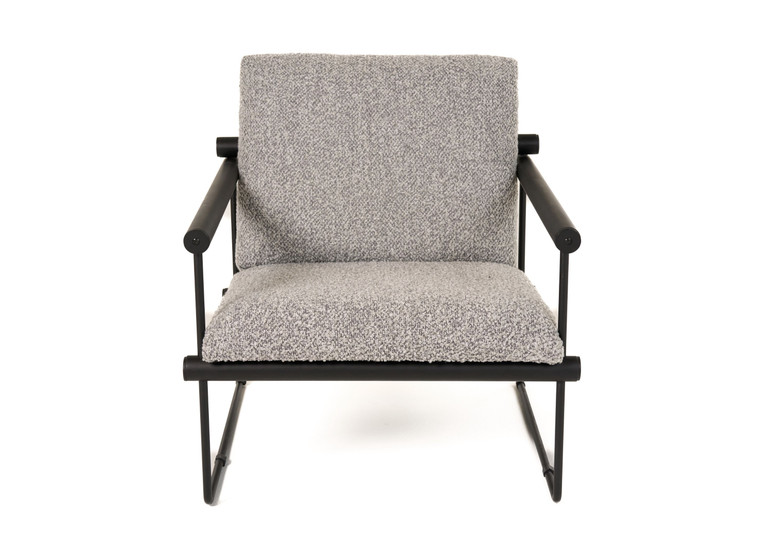 Renna Grey Fabric and Black Accent Chair