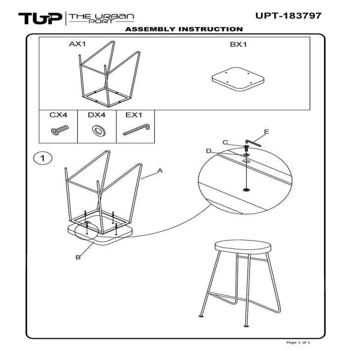 Jaylin 28 Inch Bar and Counter Stool