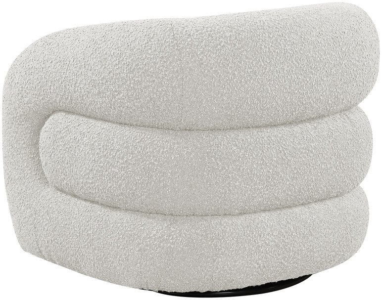 Moda Boucle Fabric Upholstered Swivel Accent Chair
