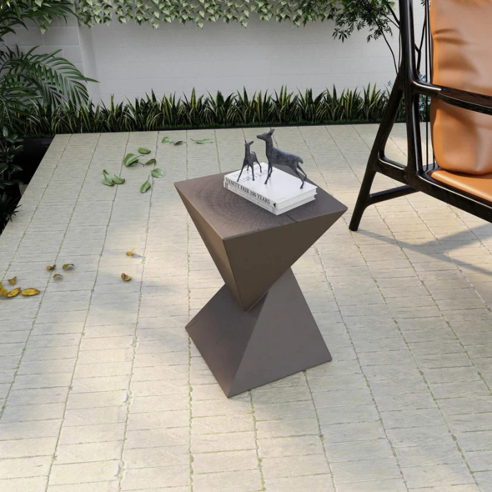 Slant Indoor Outdoor Side Table in Fiberstone Slant Indoor Outdoor Side Table in Fiberstone