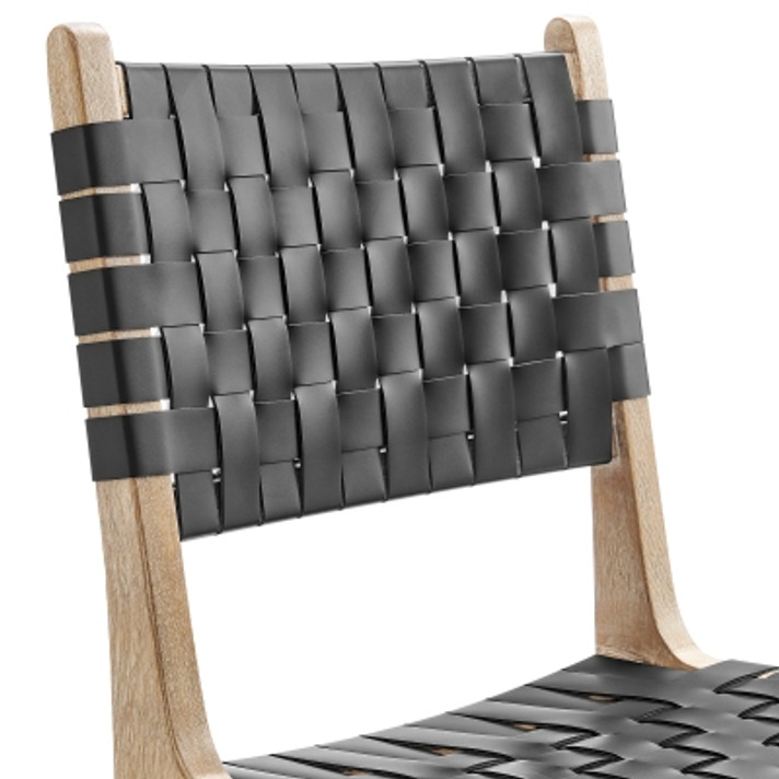 Marlo Faux Leather Dining Chair, Drift Wood Frame, Set of 2