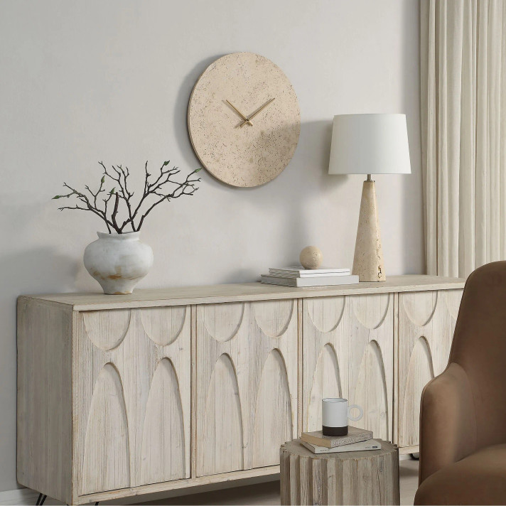 Helene Travertine Wall Clock