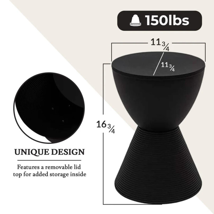 Princeton Storage Stool + Side Table