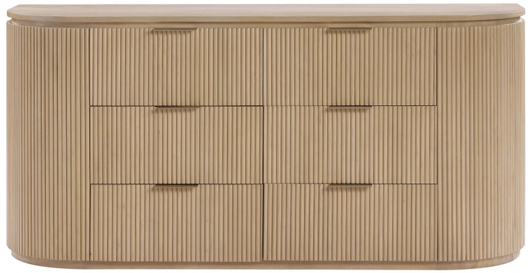 Akin Solid Wood And Oak Veneer Fluted Dresser Akin Solid Wood And Oak Veneer Fluted Dresser