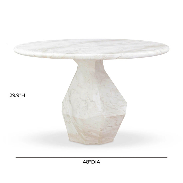 Estes Faux Marble Indoor / Outdoor 48" Round Dining Table