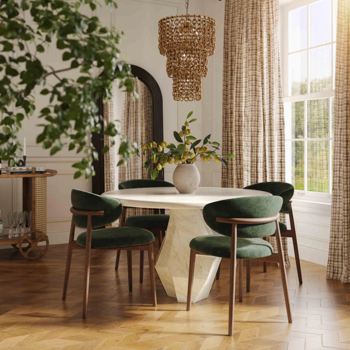 Estes Faux Marble Indoor / Outdoor 48" Round Dining Table