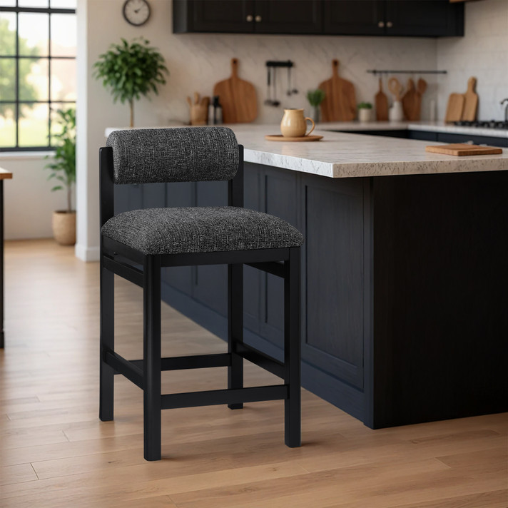 Crestwood Linen Textured Fabric Upholstered Counter Stool