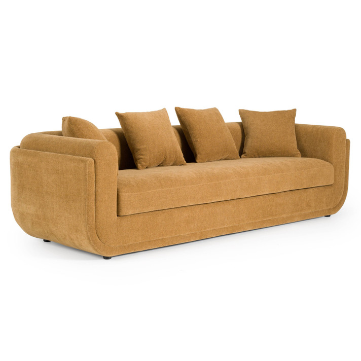 Bric Modern Orange Fabric 4-Seat Sofa