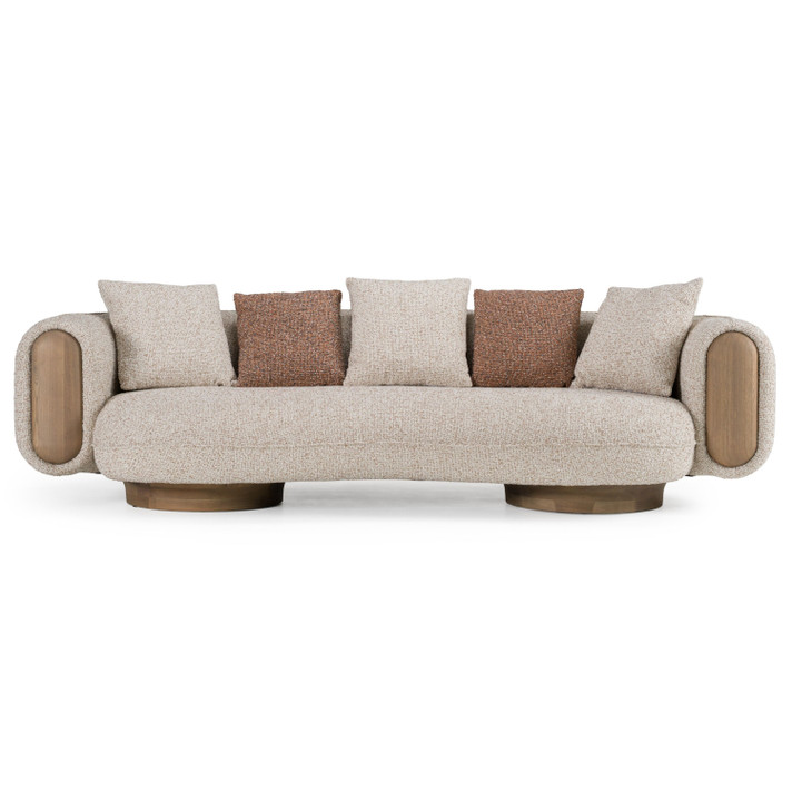 Rayola Modern Multicolored Boucle Fabric + Ash Sofa