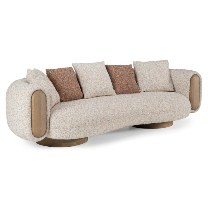 Rayola Modern Multicolored Boucle Fabric + Ash Sofa