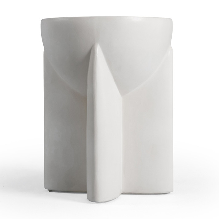 Misa Modern Oyster Concrete Round Side Table