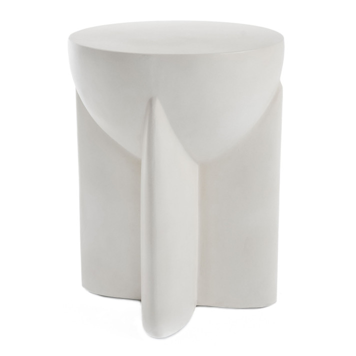 Misa Modern Oyster Concrete Round Side Table